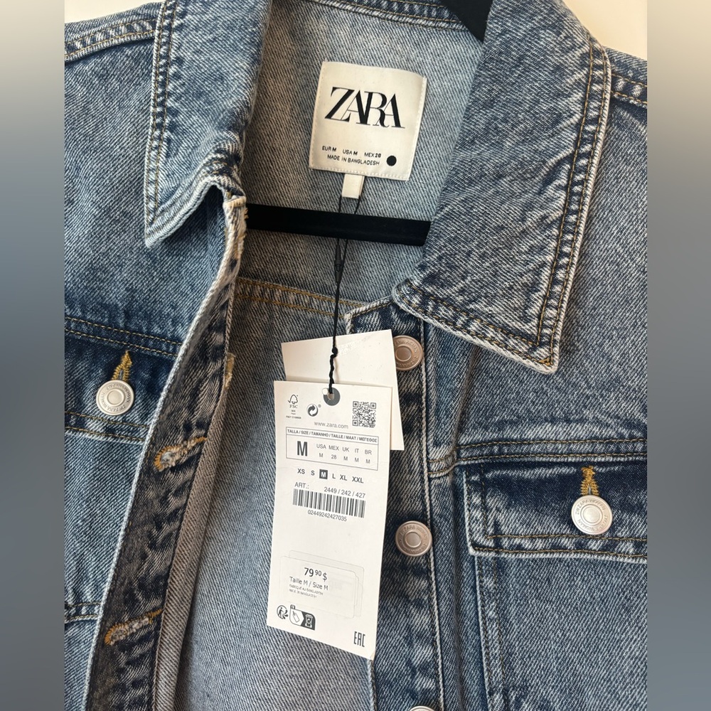 Zara Denim Sleeveless Collar Dress - Picture 4 of 4